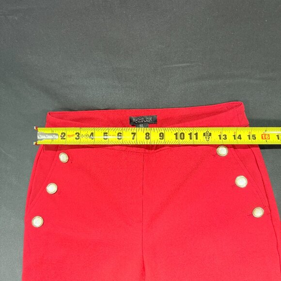 RACHEL ZOE Women's Dress Pants Size 6 Red Wide Leg Flair STRETCH - Picture 6 of 9